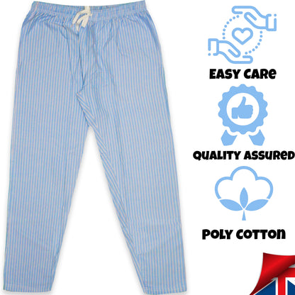 Zigster Polycotton Woven Plaid Flannel s Pyjama Bottoms for Men - BLUE