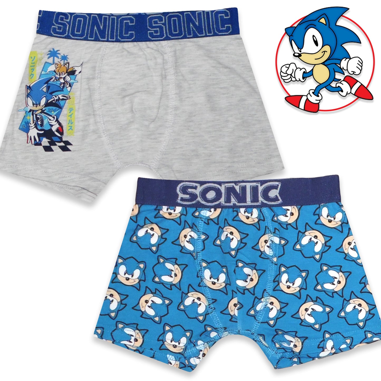 3-pack Boxer Briefs - Blue/Sonic the Hedgehog - Kids