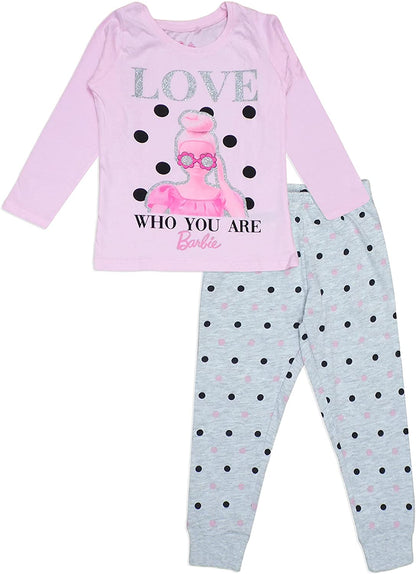 Authentic Barbie Girls Cotton Long Sleeve PJs Pajama Pyjamas Set Sleepwear