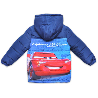 Disney Cars Lightning McQueen Lightweight Water Resistant Hooded Puffer Jacket