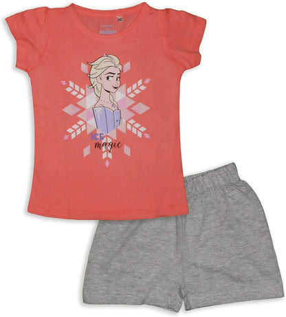 Disney Frozen II Queen Elsa Kids Girls Cotton Short Sleeve PJs Pyjama Pyjama Set