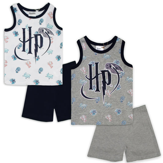 Harry Potter Kids Boys 100% Cotton Sleeveless Pajama Pyjama PJs Set