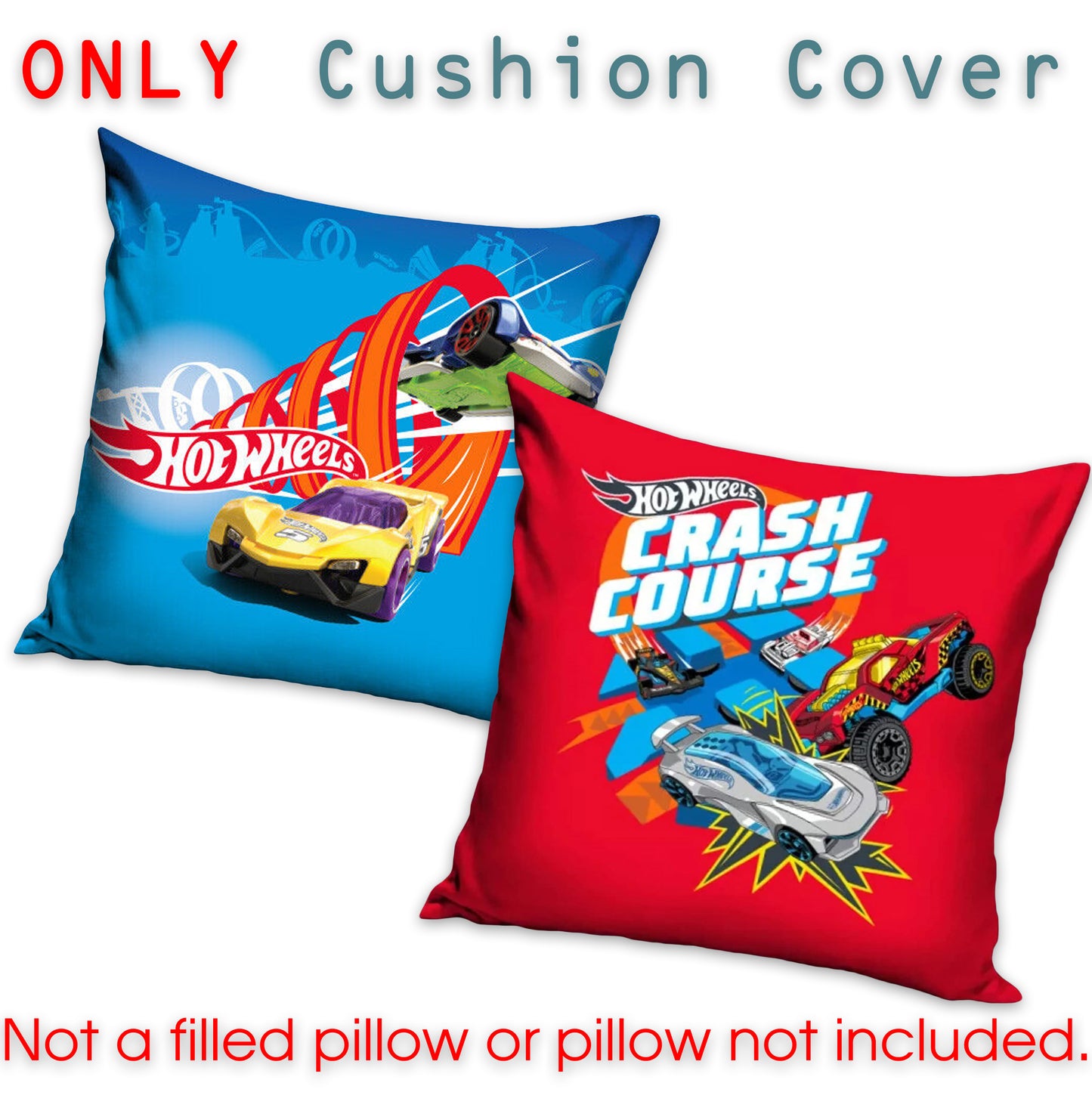 Hot Wheels Square Cushion cover Pillow case 40x40 CM 100% Polyester