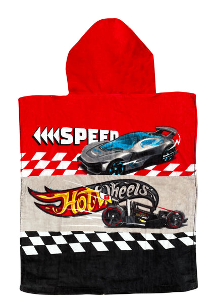 Hot Wheels Cars Poncho Cotton Bath Towel with Hood 55 x 100 cm