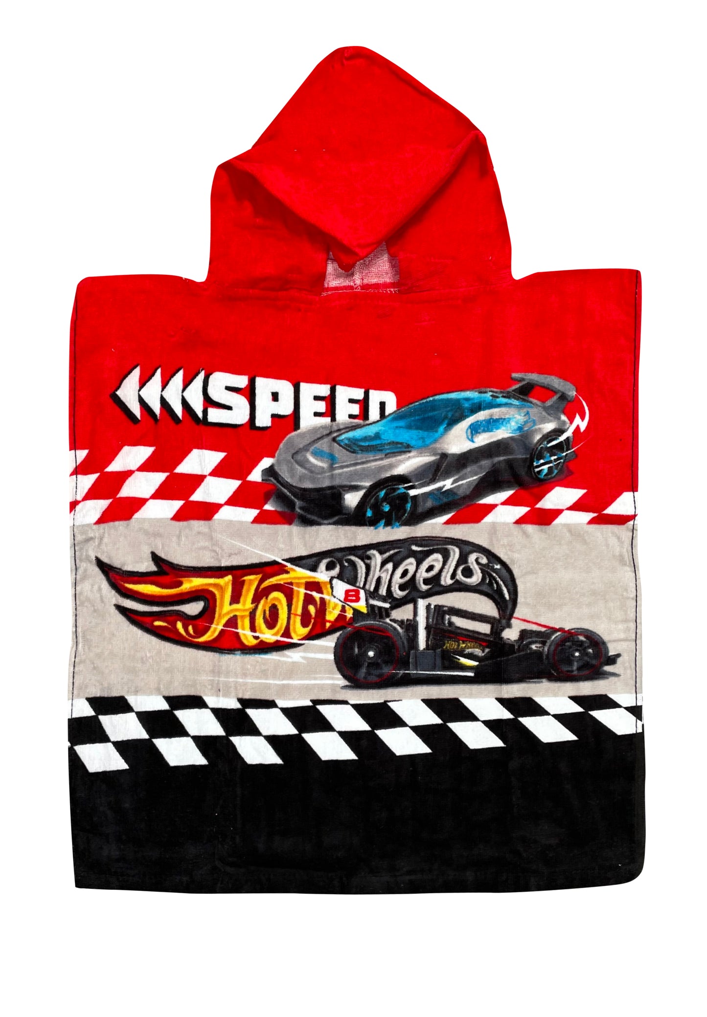 Hot Wheels Cars Poncho Cotton Bath Towel with Hood 55 x 100 cm