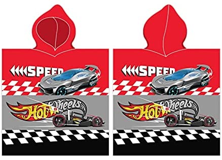 Hot Wheels Cars Poncho Cotton Bath Towel with Hood 55 x 100 cm