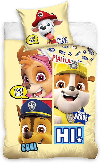 Paw Patrol Baby Cot Bed Duvet Cover with Pillowcase 100x135+40x60 cm 100% Cotton