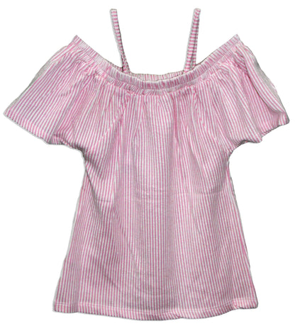 SHOPPE 'N' SMILE Girls Off Shoulder Ruffle Top Age 4 to 12 Years