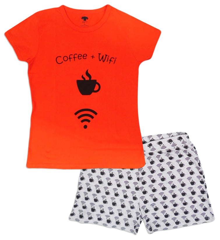 ZIGSTER Women's Cotton Short Pyjama Set Short sleeve t-shirt and shorts with elasticated waistband