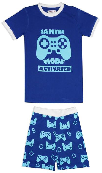 Personalised Soft Cotton "Gaming Mode Activated" Short Pyjama Set for Kids