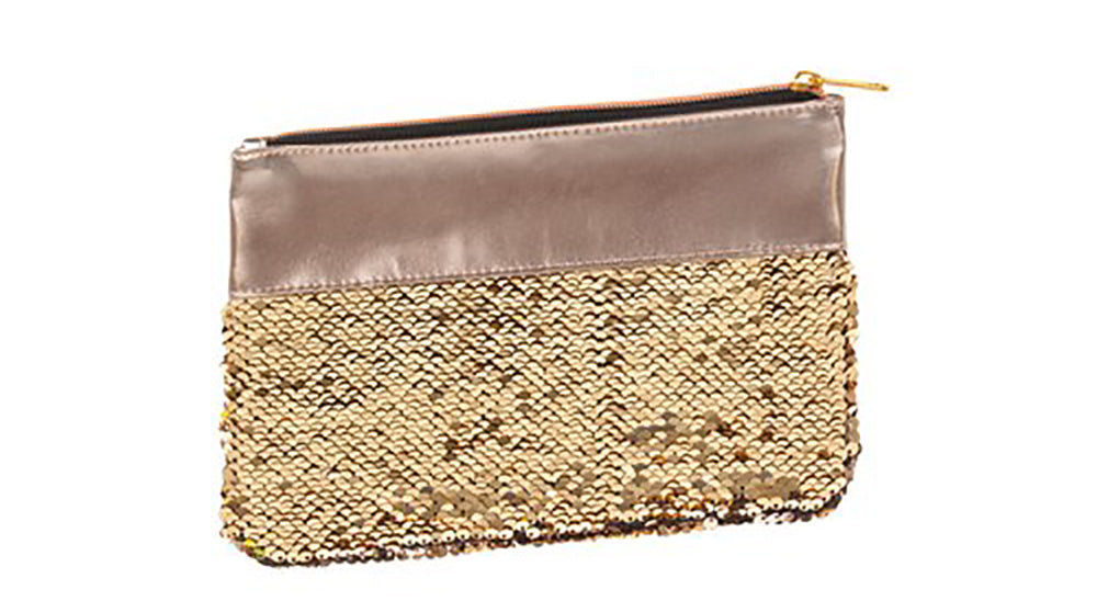 Girls Women's Wallet party purse Coin Bag Zipper closure Gold