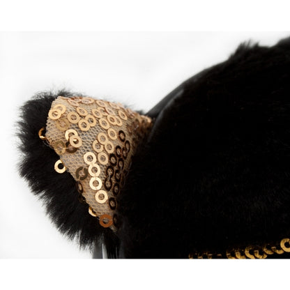 Girls Kitty Kitten Glitter Black Shoulder Bag purse 14x14x5 CM