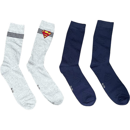 Superman Men's Calf Socks 2 Pairs Cotton