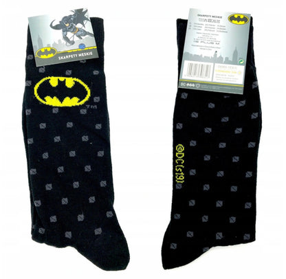 BATMAN Men's calf Socks Mixed Cotton Black Two Sizes from 5 to 12